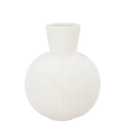 Keramik Vase Jill Structure weiss 18x18x22cm