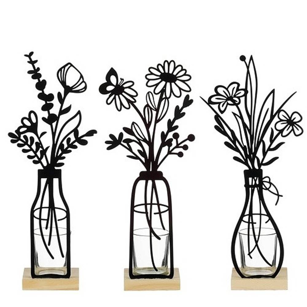 Metall+Glas Teelicht mix 13x07x31cm