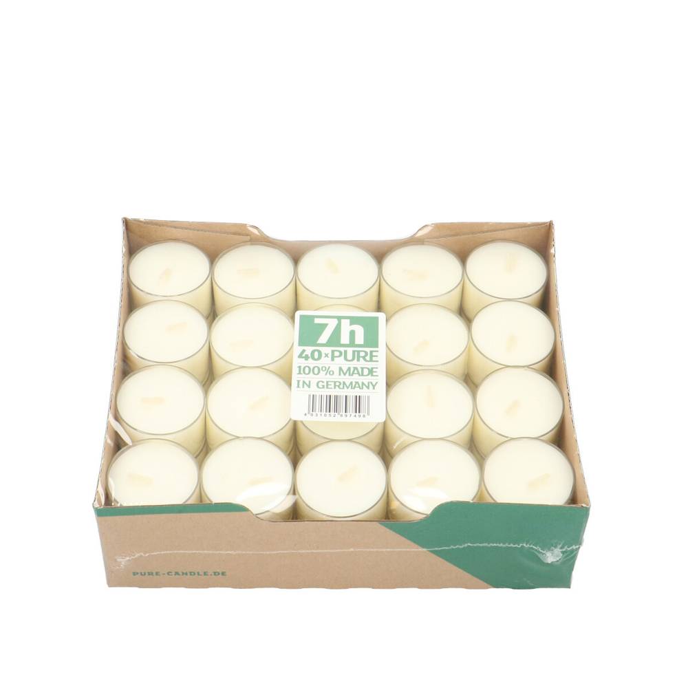 Teelichte weiss Eco Kerzen 7 Stunden x40