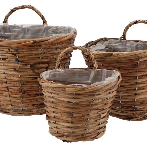 Korb Henkel Rotan Wandhanger 3/St 30x25x25cm