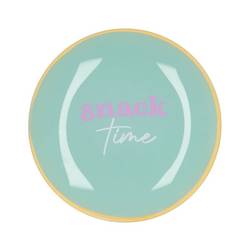 Teller Rund Snack Time blau 18x18x02cm