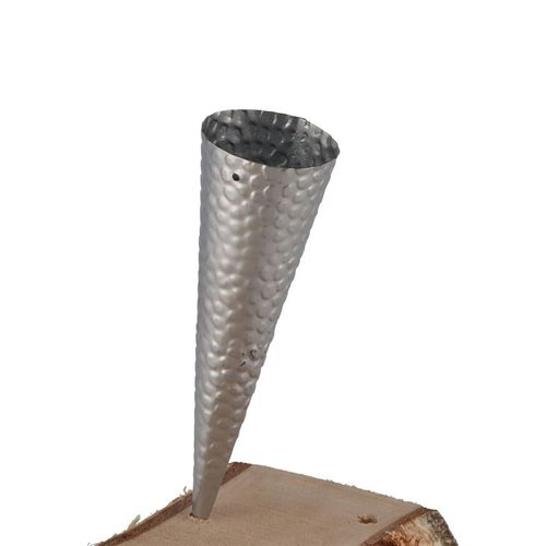 Teelichthalter Spitz silber Punkt 4x15cm