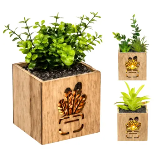 Kunstpflanze mit LED-Beleuchtung mix 08x08x18cm