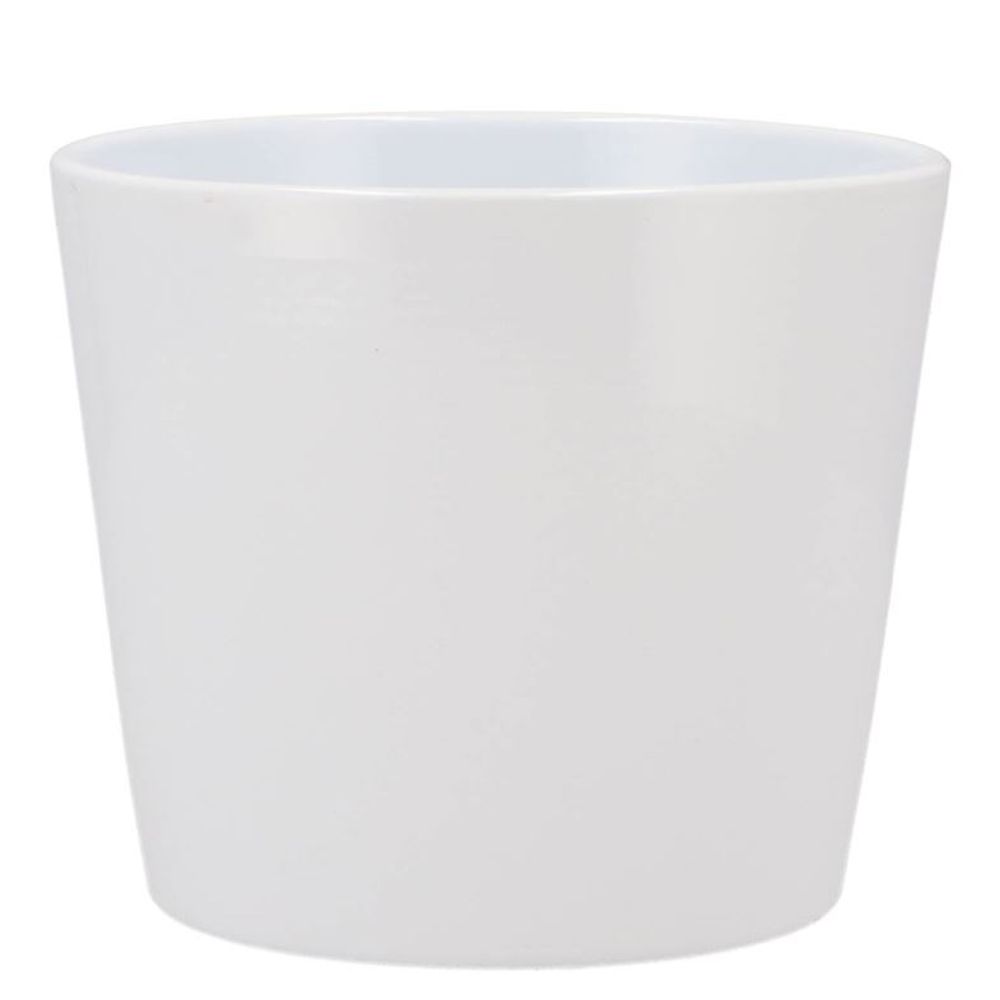 Keramik Orchidee Übertopf weiss glänzend D15cm