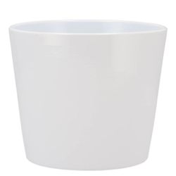 Keramik Orchidee Übertopf weiss glänzend D15cm