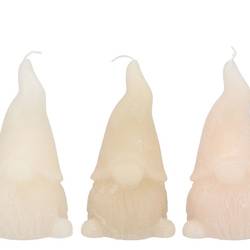 Kerze Gnom mix creme 08x15cm