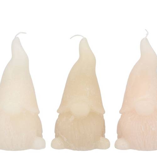 Kerze Gnom mix creme 08x15cm