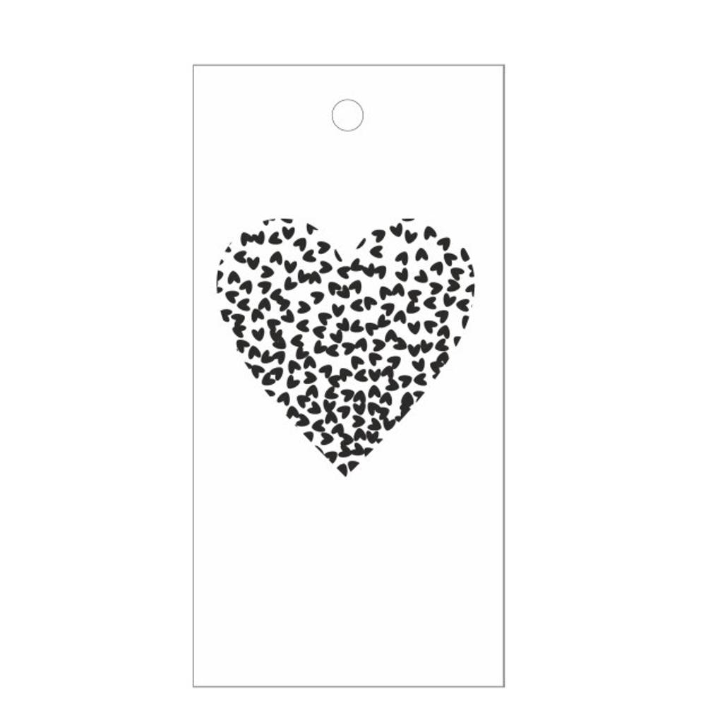Karte Herze schwarz 05x10cm x20 