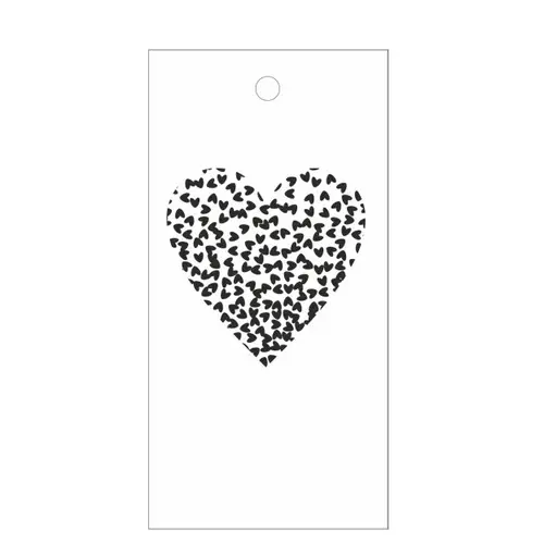 Karte Herze schwarz 05x10cm x20 
