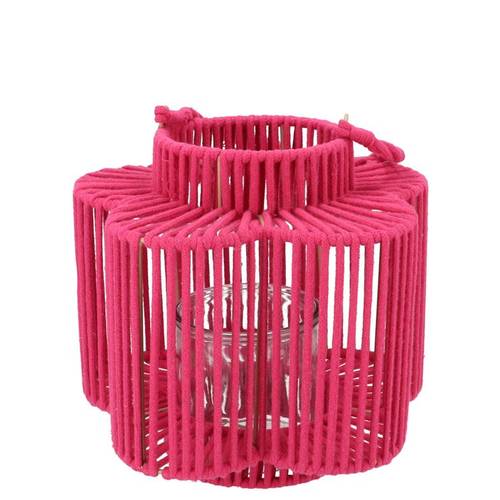 Laterne Cruz Blume fuchsia 10x18x20cm