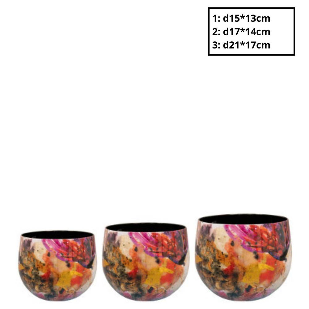 Übertopf Magnolia 3/Set glb/rs D21cm H17cm