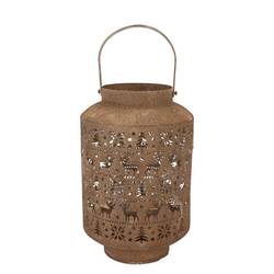 Metall Laterne Kaya Xmas bronze 21x33cm