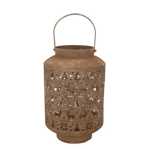 Metall Laterne Kaya Xmas bronze 21x33cm