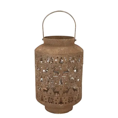 Metall Laterne Kaya Xmas bronze 21x33cm