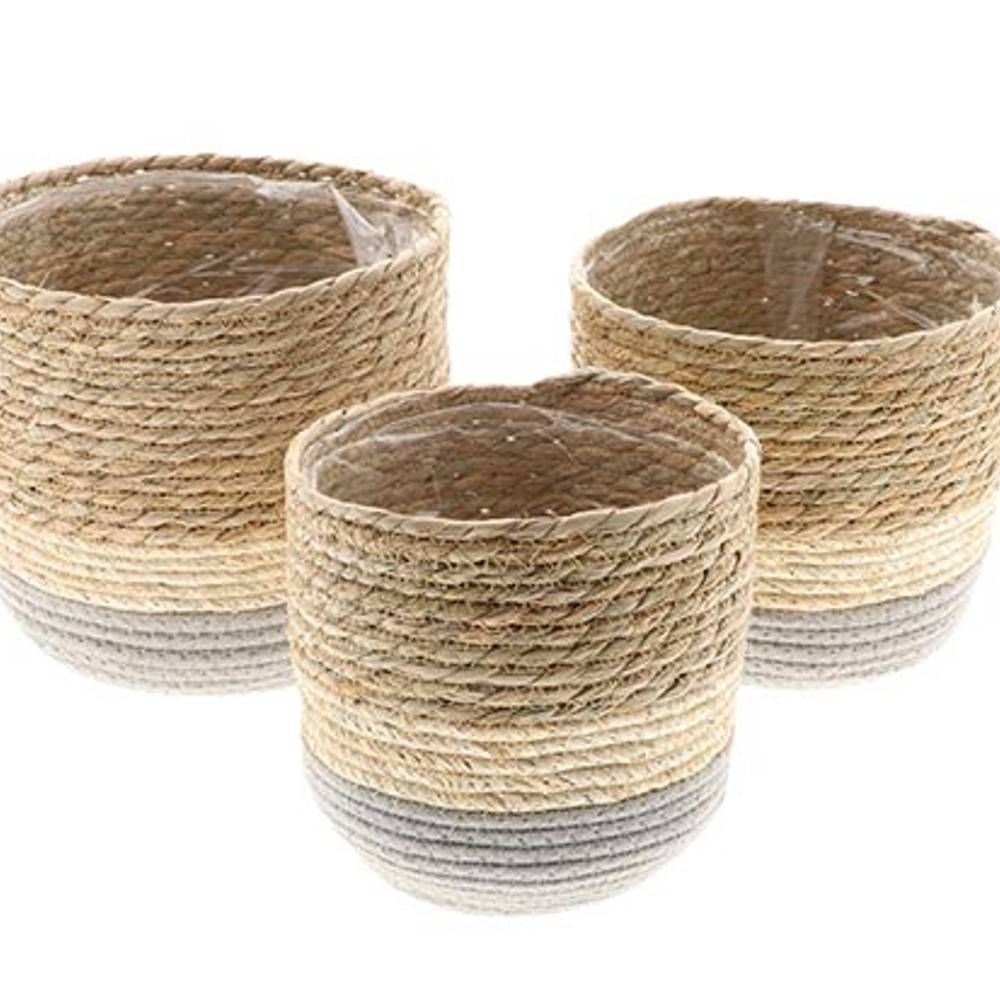 Korb Nora 3/Set natur blau D23cm H23cm