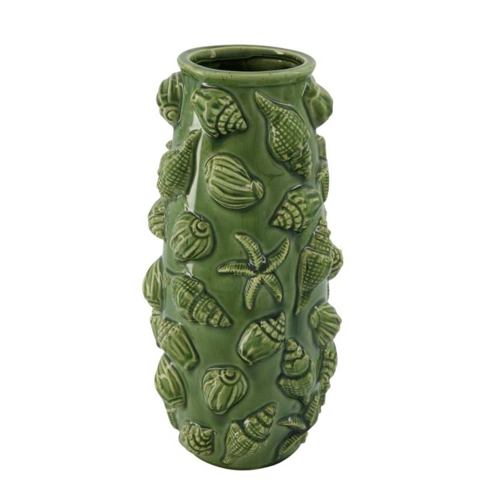 Keramik Vase Seashells grün D15cm H39cm