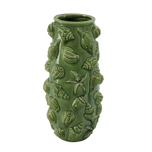 Keramik Vase Seashells grün D15cm H39cm