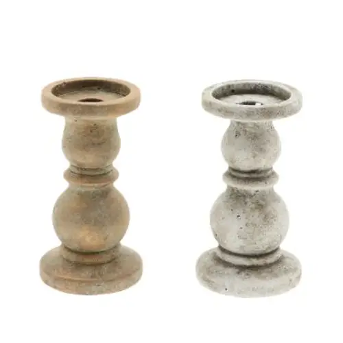 Kerzenständer Ava 2/Set weiss/gold D09.5cm H17cm