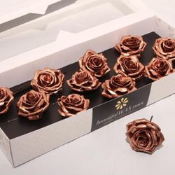 Seiden Wachs Rose kupfer D10cm (9290)