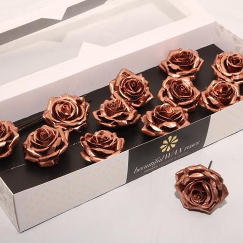 Seiden Wachs Rose kupfer D10cm (9290)