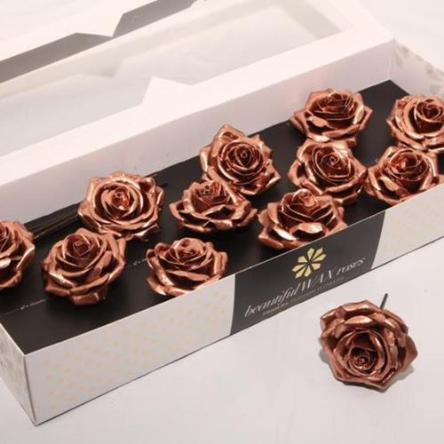 Seiden Wachs Rose kupfer D10cm (9290)