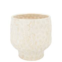 Keramik Übertopf Maysa creme 14x14x13cm