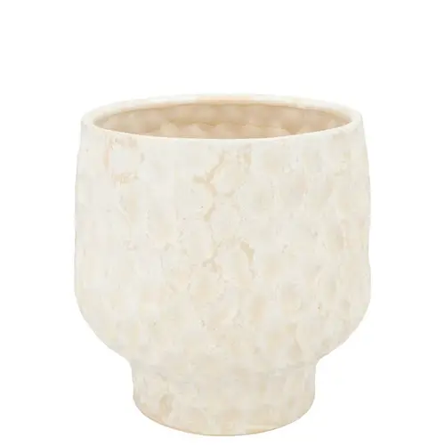 Keramik Übertopf Maysa creme 14x14x13cm