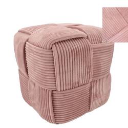 Hocker Streifen altrosa 35x35cm