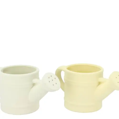 Keramik Übertopf Chai Giesskanne mix gelb 22x11x11cm