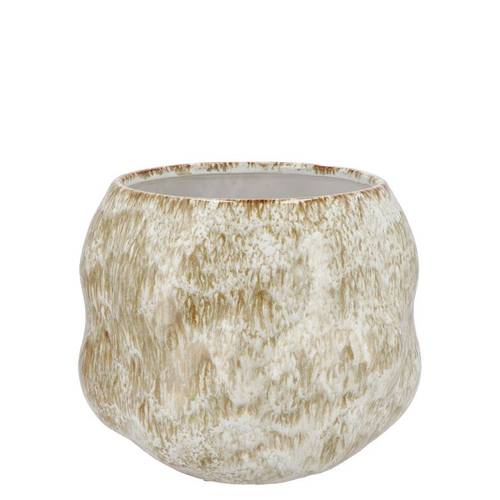 Keramik Übertopf Monte creme 14x14x12cm