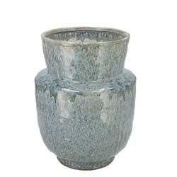 Keramik Vase Iron Stone blau 21x21x27cm