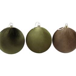 Hänger Kugel Velvet Joyful mix grün 3/Set D20cm