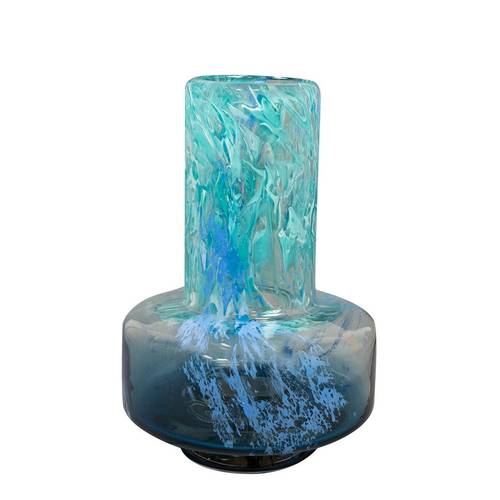 Glas Vase Asha blau D10/19cm H26cm