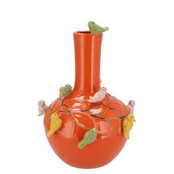 Keramik Vogelvase orange D20cm H25cm