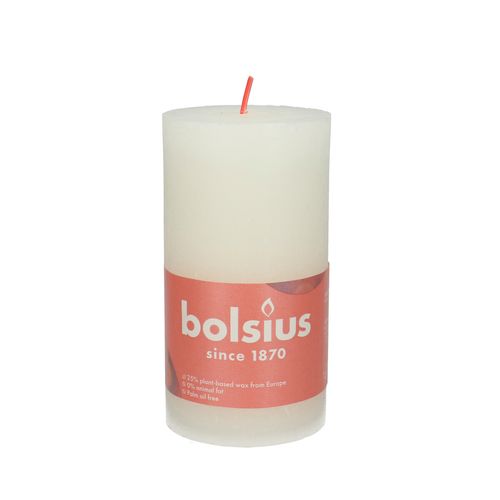 Stumpfkerze rustik Eco weiss D07cm H13cm