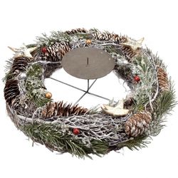 Kranz Kerzenständer grau D30cm