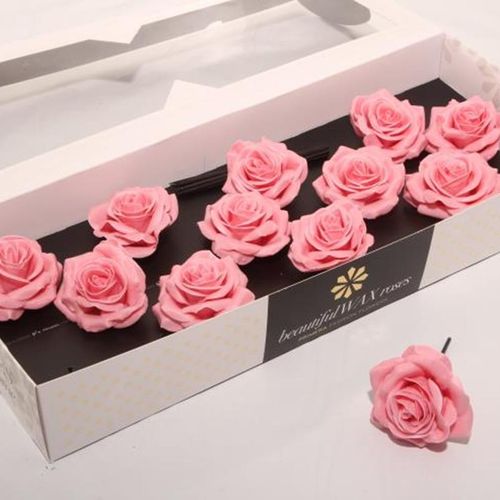 Seiden Wachs Rose Soft rosa D10cm (9442)