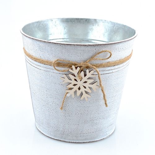 Zink Schneeflocke weiss d20cm h18cm