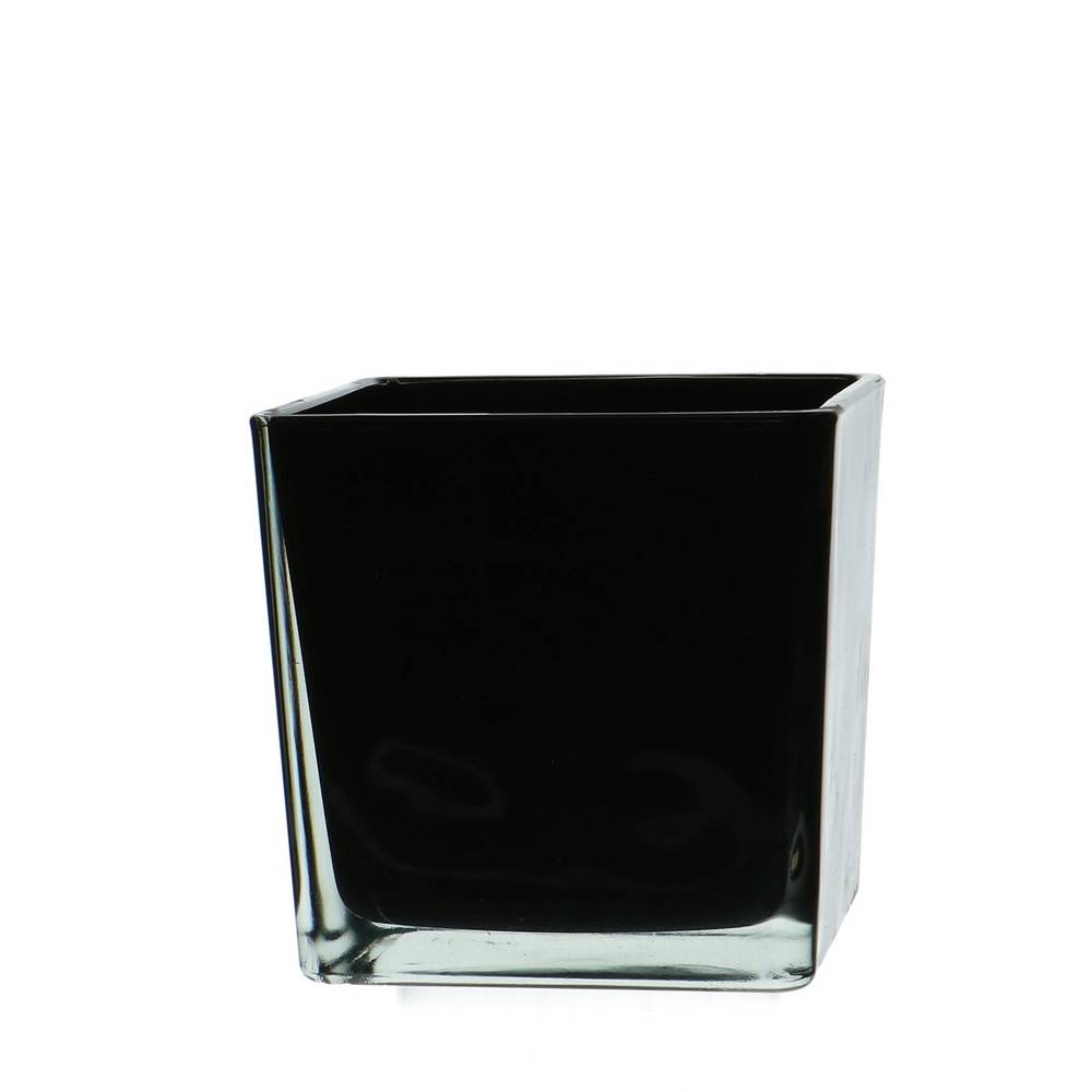Glas Akkubak schwarz D12cm H12cm