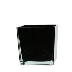 Glas Akkubak schwarz D12cm H12cm