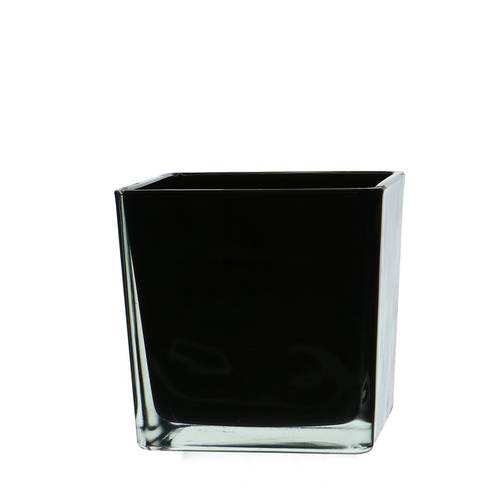 Glas Akkubak schwarz D12cm H12cm