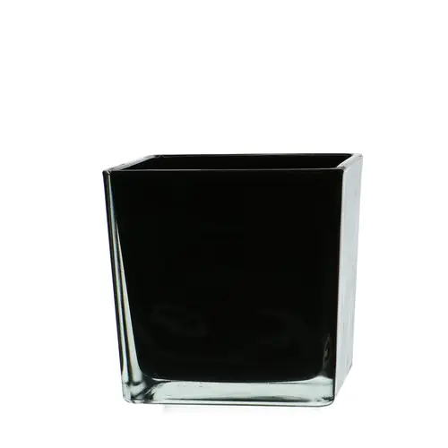 Glas Akkubak schwarz D12cm H12cm