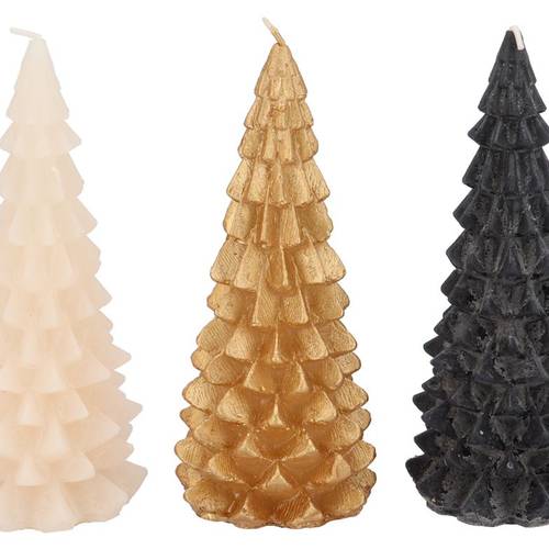 Kerze Baum mix schwarz D09cm H20cm