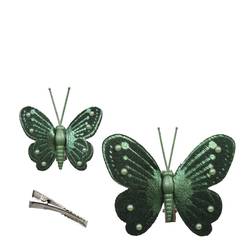 Schmetterling auf Clip grün 05-08cm