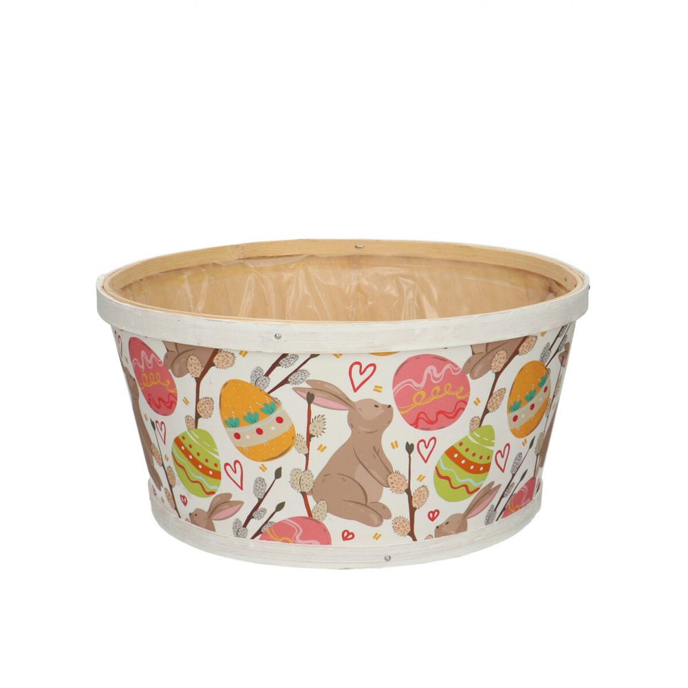 Holz Übertopf Ostern D22cm H11cm