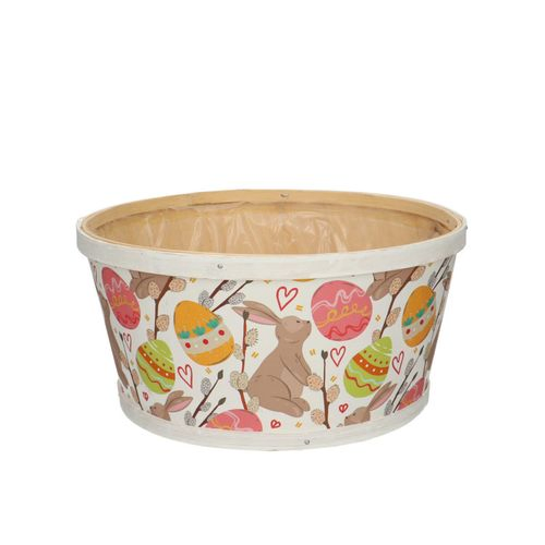 Holz Übertopf Ostern D22cm H11cm