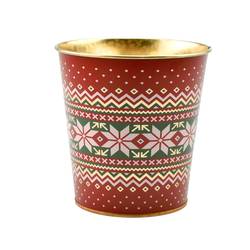 Zink Übertopf Esra rot D13cm H13cm