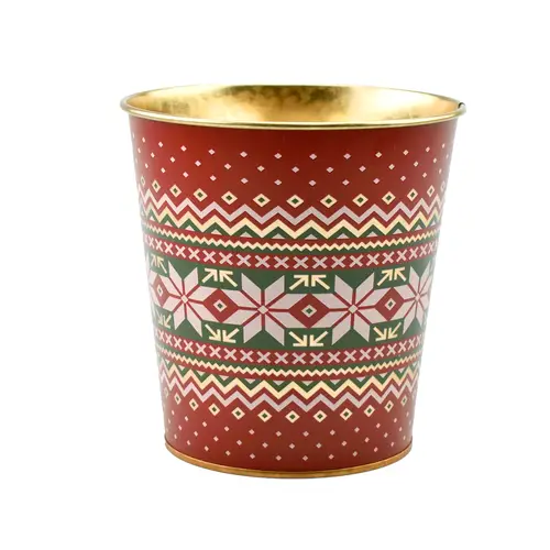 Zink Übertopf Esra rot D13cm H13cm
