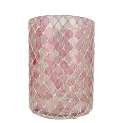 Glas Teelicht Mosaic rosa mix D10cm H15cm