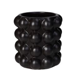 Keramik Übertopf Poppi schwarz D15.5 H17cm